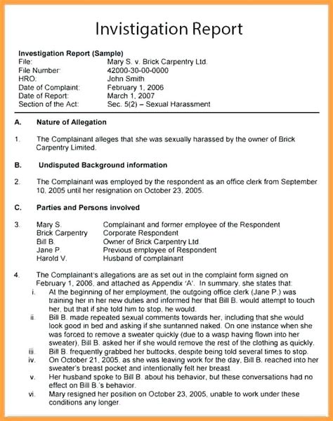 workplace theft investigation report template